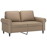 QJBSAVVA Bigsofa Mini Couch Chaiselongue Campingsofa - 2-Sitzer-Sofa Cappuccino-Braun 120 cm Kunstleder für Büro Ausstellungshalle Gästezimmer S