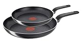 Tefal Simple Cook Pfannenset 2-teilig, 24 + 28 cm Pfanne, Antihaft Bratpfannen mit integrierter Temperaturanzeige, ergonomischer Thermokunststoff-Griff, extra Tiefe F