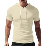 Tshirt Herren Flanellhemd Shirts Sommer Leinenhemd Kurzarm Albanische T-Shirt Österreich 3XL Tshirt Herren T-Shirt V-Ausschnitt Pack 5-Er White Top Baumwolle (1-Beige,XXL)