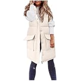SRZYMJ Teddy Weste Damen Ärmellos Teddyfleece Jacke Fleece Winterweste Winter Warme Fleeceweste Kurz Teddyjacke Plüsch Westen Damenwesten Übergangsjacke Mantel Thermoweste Plüschweste Gilet Weiß 3XL