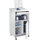 EUROKRAFT | Basic | PC-Pult | mobil | HxBxT 1170 x 690 x 590 mm | lichtgrau RAL 7035