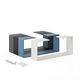 HOLZBRINK Tischbeine Metall Grauweiß 1 Stück | Tischkufen/Tischgestell für Couchtisch, Esstisch, Schreibtisch, Sitzbank | Möbelfüße Size: 37x15
