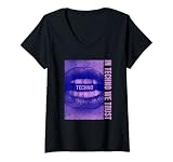 Damen In Techno we Trust Techno Musik Electro Music Raver T-Shirt mit V
