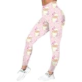 Generisch Yoga Leggings Damen High Waist Yogahose Bunt Gym Sport Leggings Tummy Control Running Workout - Stretch Kompressionshose mit Aufdruck Weihnachtsleggins Geschenk Damen W