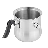 Haushalt International Milchtopf & Simmertopf (1,2 Liter) - Milchkochtopf doppelwandig, z.B. zum Milch erwärmen im Wasserbad Topf, Milchtopf Edelstahl, Wasserbad Schmelztopf, Edelstahltopf k