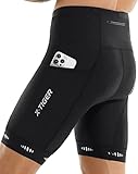 X-TIGER Radlerhose Herren mit 5D Sitzpolster,Fahrradhose Herren Atmungsaktive Schnelltrocknende Radhose mit 3 T