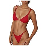 XTBFOOJ bikini Damen set Bauch Weg Sport Badeanzug Damen sportbikini bikini rüschen Hose tankini mit bügel BH bikini set Damen tankini Damen große größen 52 Badeanzug Damen schw