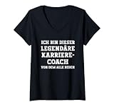 Damen Lustiges Legendärer Karrierecoach Spruch T-Shirt mit V