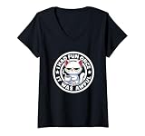 Damen Ich hatte Spaß, es war einmal eine schreckliche Katze, Grumpy Irony And Sarcasm Cat T-Shirt mit V