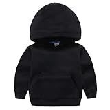 RUIBETYHUA Kleinkind Kids Bio Baumwolle Langarm Hoodie Pullover Frühling Herbst Winter Tee Shirt Top,Schwarz,3-4J