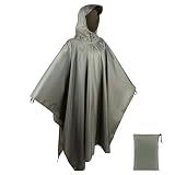 BALIGO 3-in-1 Mehrzweck Regenponcho Lang Wasserdicht Herren & Damen, Leicht, Schnell Trocknend, Regencape mit Kapuze, Regenjacke, Regenmantel, Rain Poncho, Raincoat für Camping Outdoor Jag