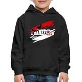 Spreadshirt Frankfurt Fußball Fan Sport Kinder Premium Hoodie, 134/146 (9-11 Jahre), Schw