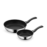 WMF Devil Pfannenset Induktion 2-teilig – Bratpfannen 20, 28 cm – Edelstahl Cromargan Antihaft Pfannen Set, beschichtet, spülmaschinengeeignet, backofenfest, hitzebeständig und k