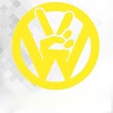 Decus Shop VW Peace L 0189 (neon gelb) // Sticker OEM JDM Style Aufkleb