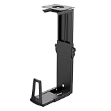 SOTECH Unterbau PC-Halter III mit 360-Grad-Drehung (Höhenverstellung 340–550 mm, Breitenverstellung 152–247 mm, bis 15 kg Tragkraft, schwarz) Tisch-Halterung mit Schnellverschluss für große Gamer PC'