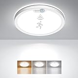 Matane LED Deckenleuchte mit Bewegungsmelder, 18W Deckenlampe Bewegungssensor Innen, Warmweiß/Neutralweiß/Kaltweiß für Schlafzimmer, Flur, Küche, Badzimmer, Balkon, Keller, Garage, Treppe 22