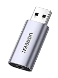 UGREEN USB Externe Soundkarte 2 in 1 auf 3,5 mm Buchse Klinken Audio Adapter USB zu Klinke, für Windows, Mac, Linux, kompatibel mit Headset Laptop PS4 Raspberry Pi usw