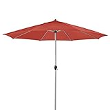 Doppler Active KURBEL – Runder Kurbel Marktschirm mit großem Schirmdach – Regenabweisend – ca. 380 cm – Terra C