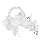 GREENADSCAPE Phalaenopsis Hält Blumen in Der Hand Braut Phalaenopsis Blumen Handgirlande Romantischer Hochzeitshandkranz Phalaenopsis Blumen Hochzeit Handkranz Hand Kranz Seidentuch Weiß