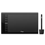 UGEE M708 Zeichentablett für PC, 10 x6 Zoll Grafiktablett ohne Display, 8192 Druckstufen, 266RPS OSU Stifttablett, Zeichenpad mit Stift (Win/Mac/Chrome OS/Linux)