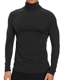 SIMIYA Herren Rollkragen Basic Männer Langarmshirt: Slim Fit Innenfleece Thermounterwäsche Oberteil Langarm Elastisch Rollkragenshirt Angenehm und Atmungsak