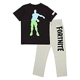 Fortnite Ombre Flosding Emote Boys Long Pyjamas Set Schwarz / Heather Grau 10-11 Jahre | PS4 PS5 Xbox Gamer Geschenke, Schuljungen PJs, Kinderkleidung, Kinder Geburtstagsgeschenk