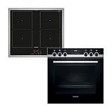 Siemens EQ522DA0ZM iQ500 Herd-Glaskeramik-Kochfeld-Kombination herdgesteuert, 59,4 cm breit, granit Glanz-Emaille - einfache Reinigung, cookControl10 - Automatikprog