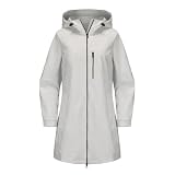 Damen Regendichte Jacke Wasserdicht Atmungsaktive Sunproof Punching Jacke Outdoor Sport Jacke Mit Taschen Warme Windbreaker Jacke Mit Kapuze Winter Übergrößen Wandern Outdoorjacke Grau 3XL