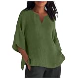 Damen-T-Shirt in klassischer Version Baumwolle mit 3/4-Ärmeln Rundhalsausschnitt, locker bedruckt Augentrost Tee (AG, M)