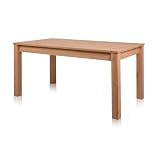 KHG Esstisch ausziehbar Eiche 6-8 Personen Landhaus, Küchen-Tisch aus Holzoptik Asteiche foliert, 100kg belastbar, 160-215 x 75 x 90 cm (B/H/T)