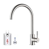 GRIFEMA Niederdruck Armatur Küche, 360 ° Drehbare Wasserhahn Küche, Leicht zu zerlegen und zu waschen, Spültischarmatur für Boiler, Untertischgeräte, Chrom, Silb