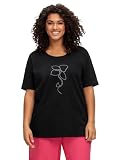 Sheego Damen Große Größen T-Shirt mit Blumen-Applikation Freizeitmode sportlich R