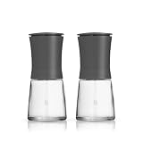 WMF Trend Mühlenset 2tlg, Salz- und Pfeffermühle unbefüllt, Glasbehälter, Keramikmahlwerk, Mühle für Salz und Pfeffer, Gewürze, spülmaschinengeeignet, g