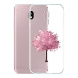 WUACYEAMING Kompatibel mit Samsung Galaxy J3 2017 Hülle, Transparentes Klares Weiches TPU Hülle mit Blume Muster, Sturz - und Kratzfeste Handyhülle case 01