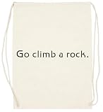 Yampetee Klettere Auf Einen Felsen Beige Baumwoll-Sporttasche Für Unisex
