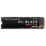 WD_BLACK SN770 NVMe SSD 500 GB (High-Performance NVMe SSD, Gaming SSD, PCIe Gen4, M.2 2280, Lesen 5.000 MB/s, Schreiben 4.000 MB/s) Schw