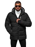 OZONEE Herren Winterjacke Jacke Winter Farbvarianten Warm Bomberjacke Steppjacke Wintermantel Kunstfell Daunenjacke Leichte Jacket Outdoor Puffer Gepolstert 777/3547K/392 SCHWARZ M