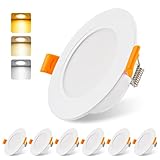 da LIGHT LED Einbaustrahler 230V 6 Stück, IP54 Einbauleuchten 5W 500LM, Bad Einbauspot 3000/4000/6000K, Deckenstrahler Einbautiefe 25MM für Badezimmer Wohnzimmer Küche S