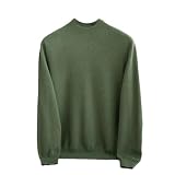 Yeuyyben Herren Wollpullover Winter Halb-Turtle Neck Strickshirt, En8, M