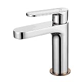 Auralum Wasserhahn Bad Chrom, Waschtischarmatur mit Abnehmbar Belüfter, 40% Wassersparen Einhebelmischer Armatur für Waschbecken Badezimmer Messing