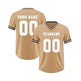 Personalisiertes American Baseball Trikot,Individuell Bedruckt Namen Nummer & Logo,Football Kostüm Für Erwachsene/kinder Unisex Football Kostüm Sportliche Kleidung Deutschland Trikot(Khaki)