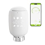 Smartes Heizkörperthermostat, Zigbee Tuya Smart Home Thermostat, WLAN Heizungsthermostat Pack of 1 mit APP Voice Timing Konstante Temperatur Energiesparende Heizung Smart Switch, Spart Heizk