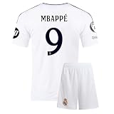 IHIMI Madrid Kinder Trikot No #9 Mbappe, Heim Fußballtrikot, Trikot für Kinder Special Neue Saison, Sporttrikot, Fußball-Trainingstrikots, Kinder Trikot Mit Kurz (152-Mbappe)