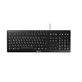 CHERRY Stream Keyboard, Kabelgebundene Tastatur, Deutsches Layout (QWERTZ), Flüsterleiser Tastenanschlag, Einzigartiges Tippgefühl, Flaches Design, Schw