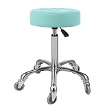 Kaleurrier Verstellbarer Rollhocker für Salon: robuster Drehstuhl mit Rollen für Friseure, Ästhetiker, Zahnarzt – Spa, Zuhause, Büro, Küche, Zahntätowiergeschäft, Sitzhöhe 55,9 cm – 76,2 cm – Grü