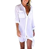 Jecarden Strandkleid Damen, Bikini Cover Up Strandponcho Damen Sommer Pareos Sommerkleid Damen Elegant Bademode Strand Vertuschen Shirt für Urlaub Die Einheitsgröß