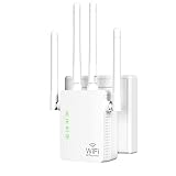 WLAN-Extender-Signalverstärker für bis zu 5000 sq.ft und 55 Geräte, Verstärker mit großer Reichweite und Ethernet-Anschluss, Zugangspunkt, 1-Tasten-Einrichtung, Alexa-kompatib