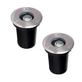 2 Stück LED-Bodeneinbaustrahler – Boden-Landschaftsleuchte, runde LED-Einbaulampe, IP65 wasserdichtes Untergrundlicht, für Landschaftsdekoration, Garten, Bodenterrasse, Gehwegbeleuchtung (Grün 1W