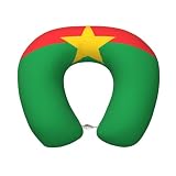 QWVBN Komfortables U-förmiges Kissen aus Memory-Schaum, Flagge von Burkina Faso, leicht zu zerlegen, ideal für Reisen, Camping und Entspannung