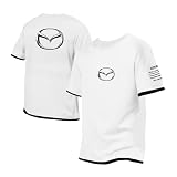 NXTBHDCW Bedrucktes T-Shirt Für Herren Activewear Für Mazda Schmale Passform Training Kurzärmliges T-Shirt Kollisionsfarbe Weiche Poloshirts Mit Halbem Arm -White||XS